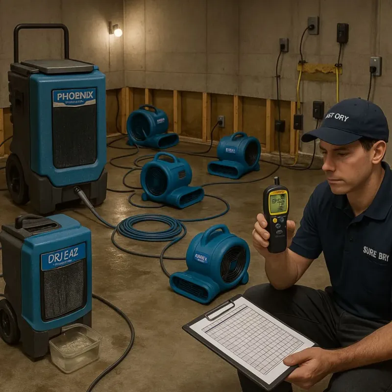 Structural Drying and Dehumidification process in Umatilla County, OR